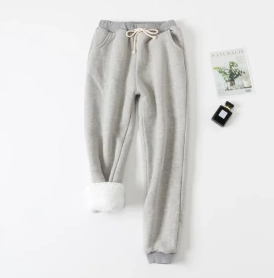 Grijs Зима verdikking fluwelen Повседневный Stiksels Comfy Joggingbroek досуг удобные кашемировые теплые брюки пижамы - Цвет: Grijs