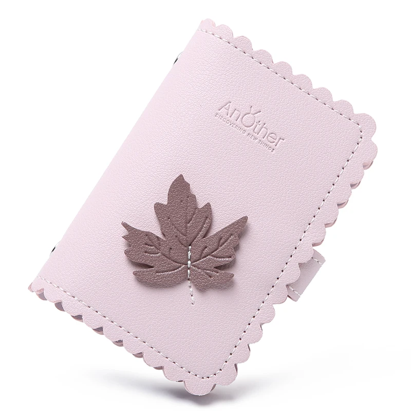 New Fashion and Simplicity Leaves 24 Slots Business Card Case Passport Cover Credit ID Bank Card Holder Wallet For Women - Цвет: purple