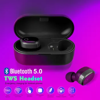 

Mini Wireless Headphone Earphones Heavy Bass Earset 300mah Bluetooth V5.0 Earbuds Noise Reduction Headset TWS