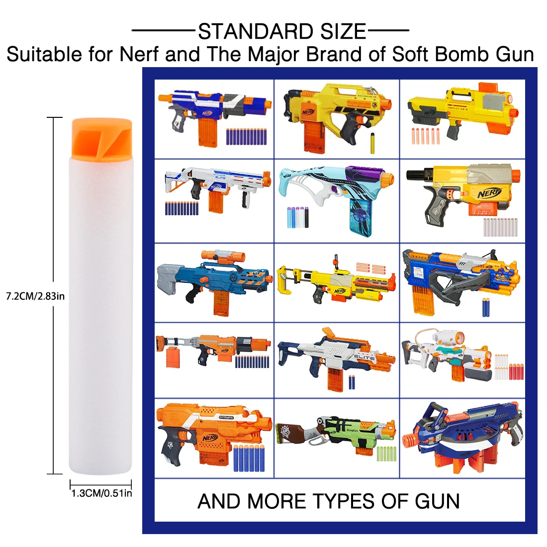 Пули с заправкой 200 шт. мягкие пули плоской головкой из пенопласта для Nerf N strike Elite