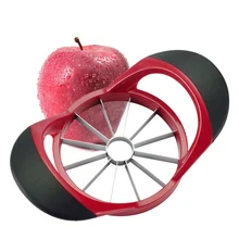 Apple slicer cortador atualizado, versão atualizada 12-blade grande apple corer, cortador de apple ultra-afiado de aço inoxidável, divisor para até 4 polegadas
