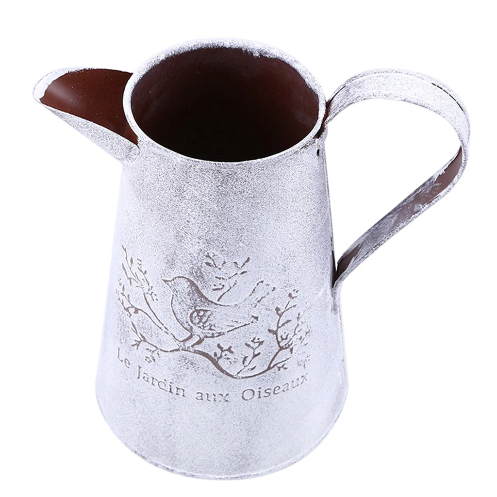 Rustic Metal Iron Flower Plants Bucket Flower Pot Home Wedding Tabletop Vases Bouquets Floral Decor