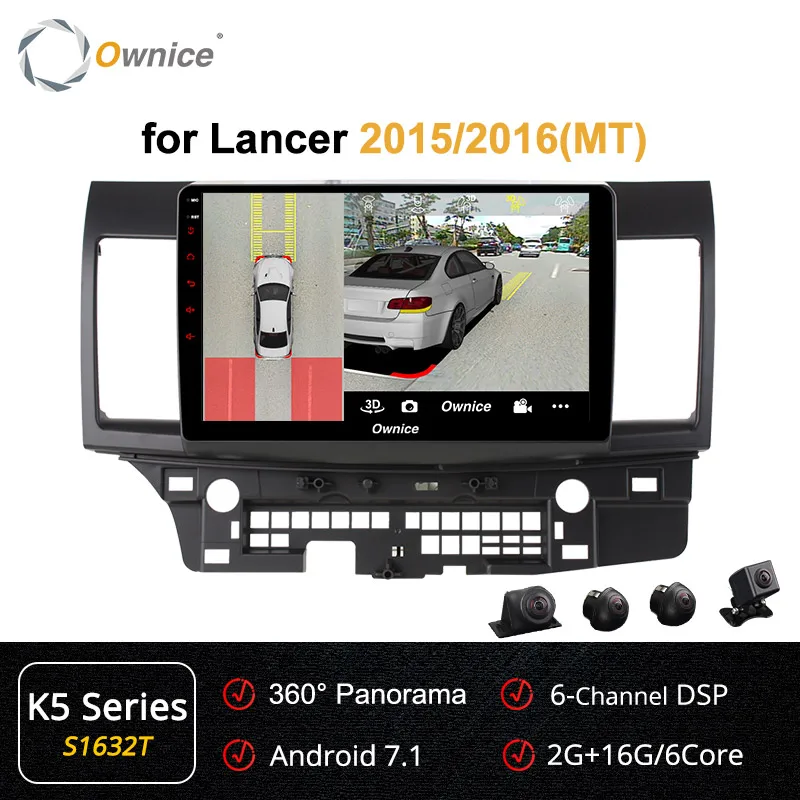 Ownice 10," Android 9,0 360 Pano ram a DSP 8core k3 k5 k6 автомобильный DVD для MITSUBISHI LANCER X 64G rom 4G ram 4G LTE SPDIF - Цвет: S1632 K5