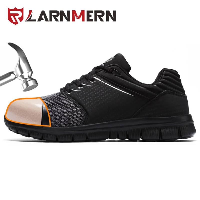 LARNMERN/Мужская Рабочая защитная обувь со стальным носком; строительные кроссовки с защитой от разбивания; легкая дышащая обувь для мужчин