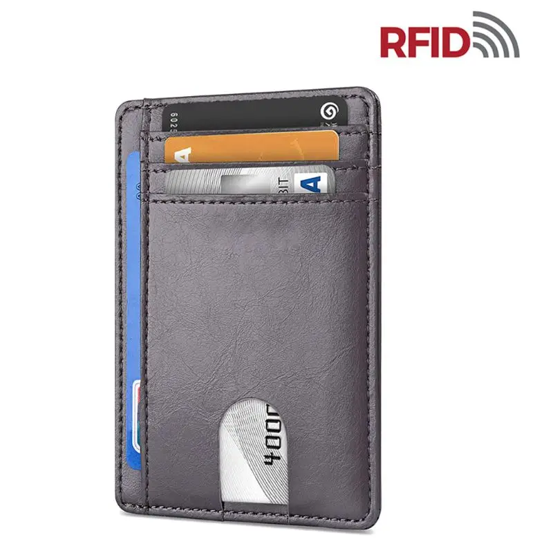 DG Тонкий RFID блокирующий кожаный кошелек минималистичный кредитный кошелек для денег и карт держатель для карт - Цвет: DG