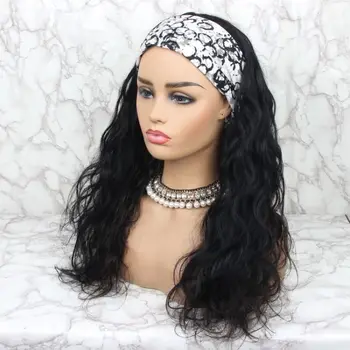 

Headband Wigs Synthetic Wig Body Wave For Black Women 2020 Winter New Arrival Heat Fiber Hair Wigs For Daily And Part