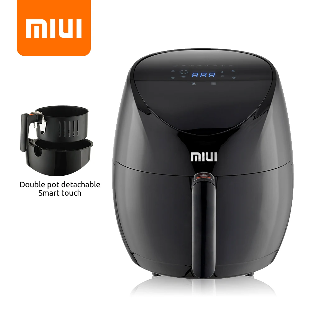 Ofertas Especiales MIUI 4.6L Freidora de aire，Horno eléctrico para freír, MI-CYCLONE 360° Baking Smart LED Touch Screen Deep Fryer, No Oil Top Configuration Signature Edition 3BjYYB7m6