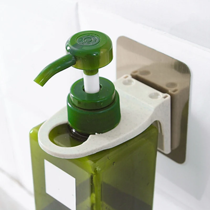 Rustproof Bathroom Wall Mounted Magic Sticky Shampoo Organizer Hook Repeat Use Shower Hand Soap Bottle Hanging Holder
