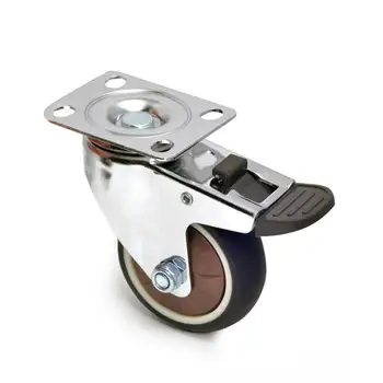 

4 Pcs/Lot 1/1.25/1.5/2/2.5/3 Inch Caster Manufacturer Furniture Appliance Universal Wheel Tpr With Brake Crib Scaffold