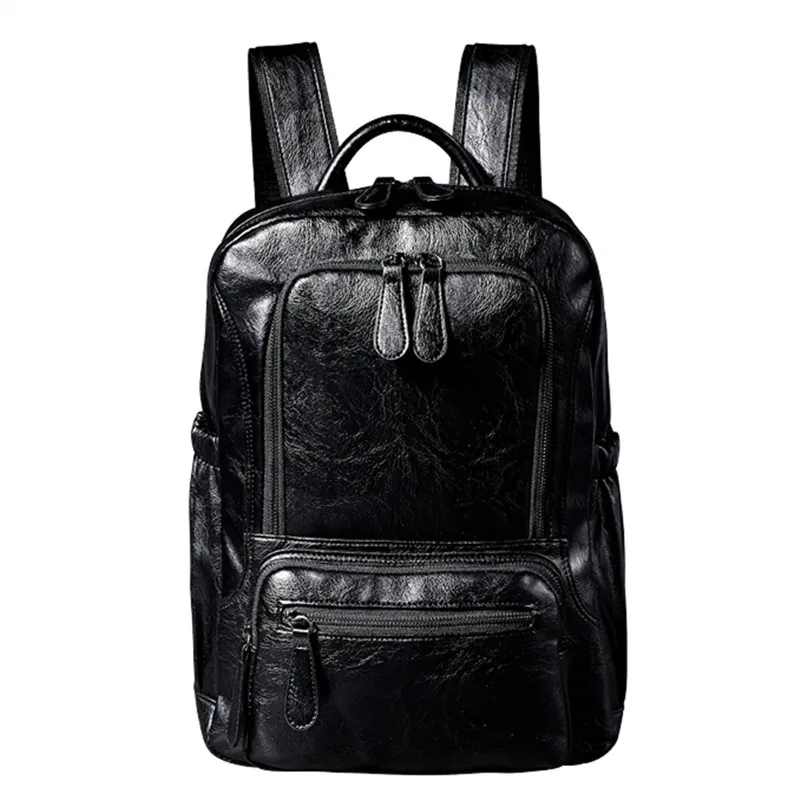 

New Hot Men Backpacks Fashion High Quality Pu Leather Male Korean Student Backpack Boy Business Laptop School Computer Bag