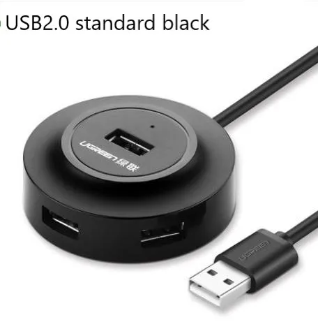 Зеленая линия usb3.0 кабель сплиттер ноутбук концентратор один буксир четыре концентратор многоинтерфейсный удлинитель Мультифункциональный Тип-c apple computer conv - Цвет: Черный