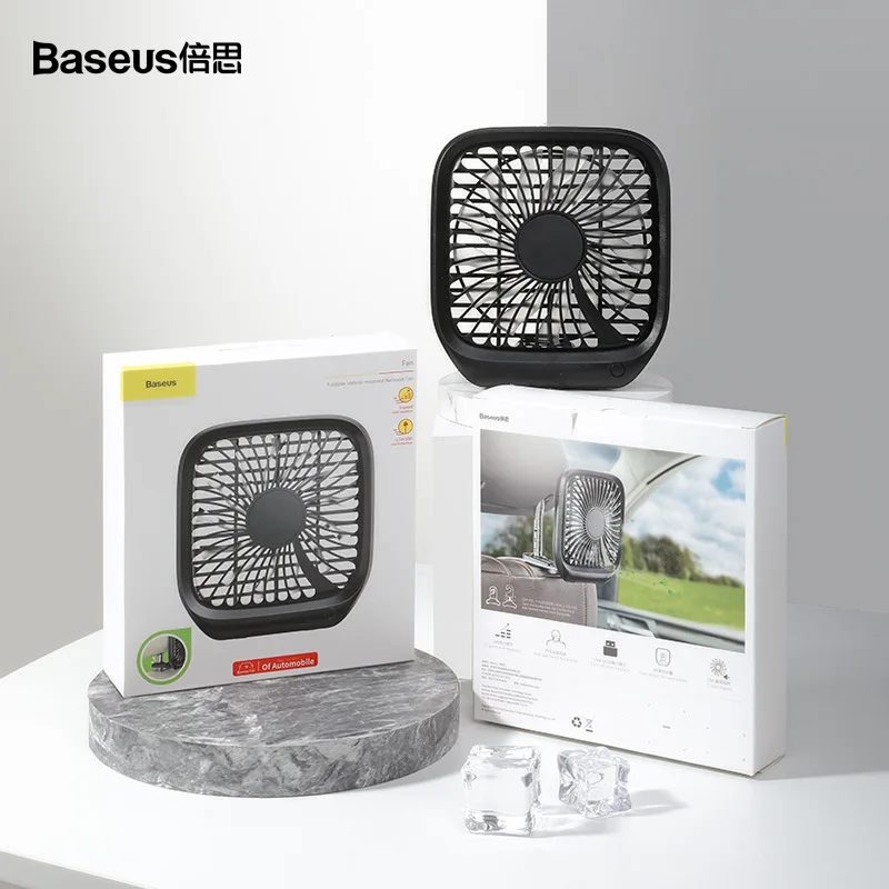 

Baseus Car Fan Cooler Foldable Silent Fan For Car Backseat Air Condition 3 Speed Adjustable Mini USB Fan Desk Fan Auto Cooling