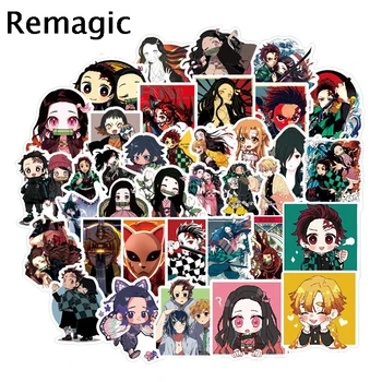 

12sets Demon Slayer Kimetsu no Yaiba 50pcs/set anime 90s Stickers packs paster cosplay scrapbooking diy phone laptop decorations