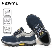 FZNYL защитная Рабочая обувь унисекс дышащая сетка стальной носок рабочие ботинки Нескользящая изоляция защитная обувь для рабочего водителя