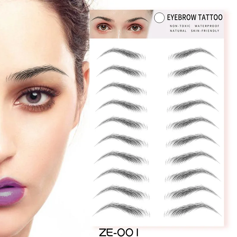6D Eyebrow Tattoo Sticker Waterproof Eyebrow Templates Tools Cosmetics Professional Makeup Eye Brow Shaper Eyebrows Sticker