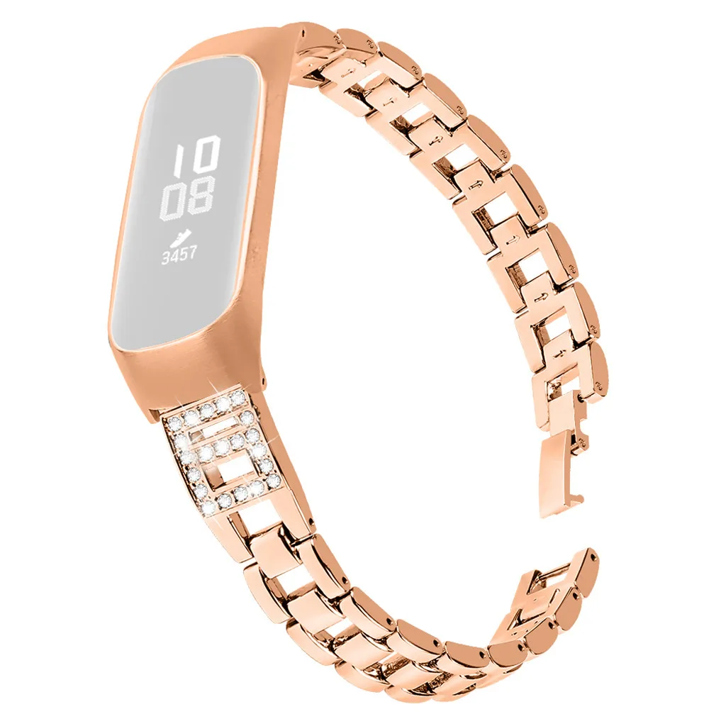 Браслет на запястье из нержавеющей стали для samsung Galaxy Fit-e для samsung Galaxy fit SM-R370 для Xiaomi mi Band 3/mi Band 4