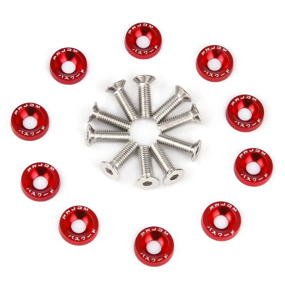 Universal Password Jdm Car Styling Modifications Fender Washer M6 Bolt License Plate Screw Car Screw 10Pcs
