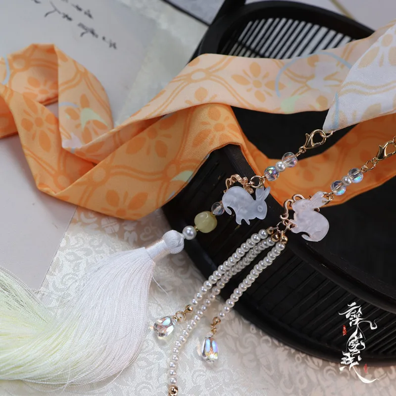 

5 Colours Origional Hanfu Tassled Hair Band Antique Pearl Ribbon Headdress Hair Accessories