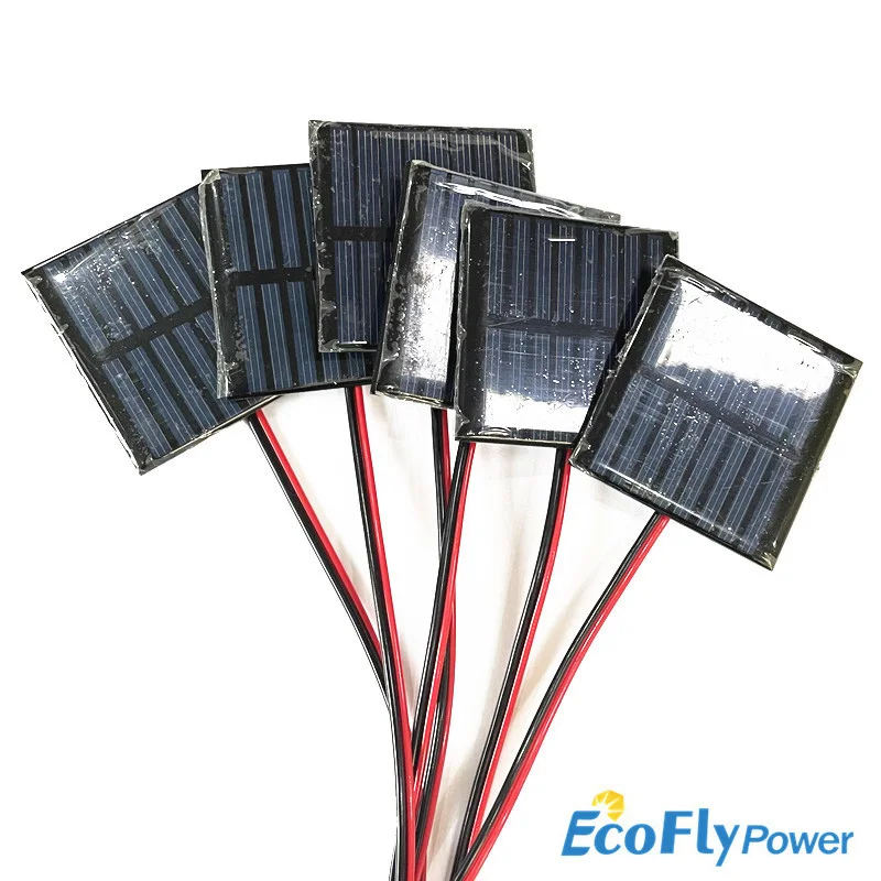 1pc 1V 1.5V 2V  Min Solar Panel 100mA 150mA 300mA  500mA DIY Solar kit for Battery Cell Phone Charger with connect wire