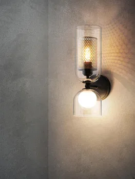 

Nordic Simple LED Wall Light Bedroom Bedside Creative Glass Ball Wall Lamp Aisle Corridor Background Designer Double Head Sconce