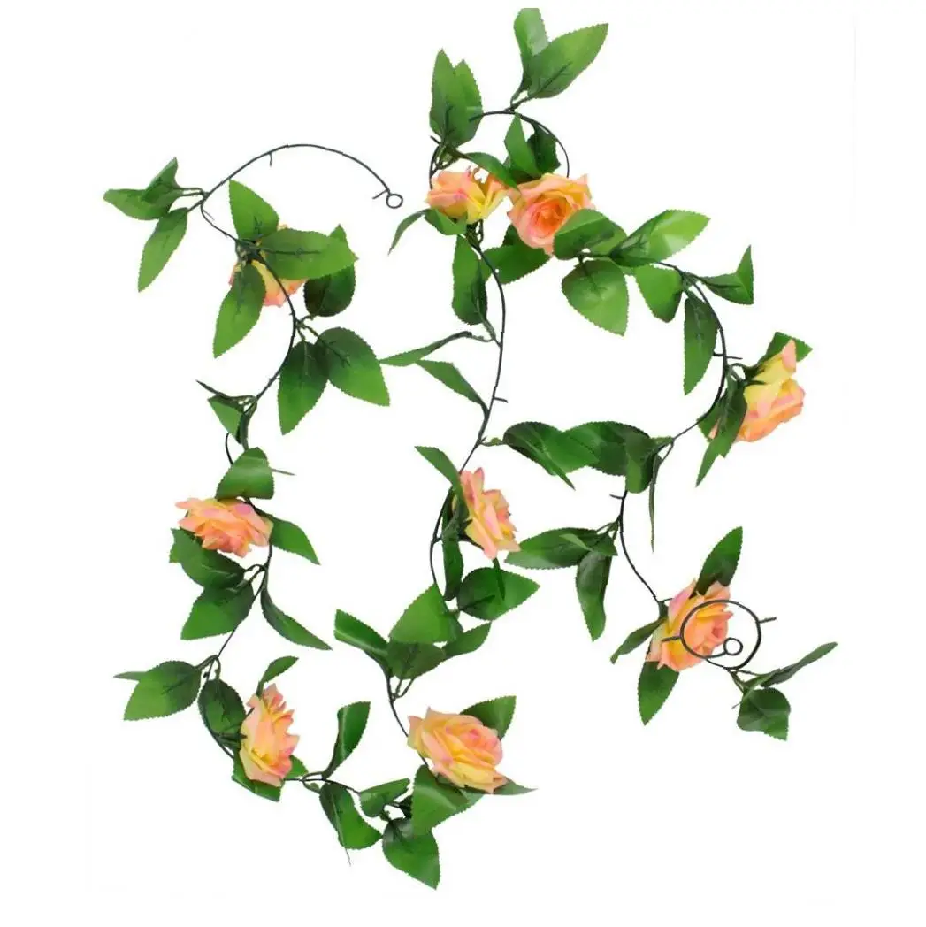 Beautiful Artificial Fake Rose Vine Vivid Simulation Plant Home Bouquet Lifelike Floral Decor Champagne | Дом и сад