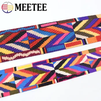 

Meetee 20Meters 38/50mm Ethnic Jacquard Webbing Bag Strap Ribbon DIY Home Textile Clothing Belt Decor Sewing Accessories BD385