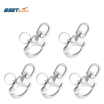 

5X 316 Stainless Steel Swivel snap Shackle Quick Release Boat Anchor Chain Eye Shackle Swivel Snap Hook for Marine Architectural
