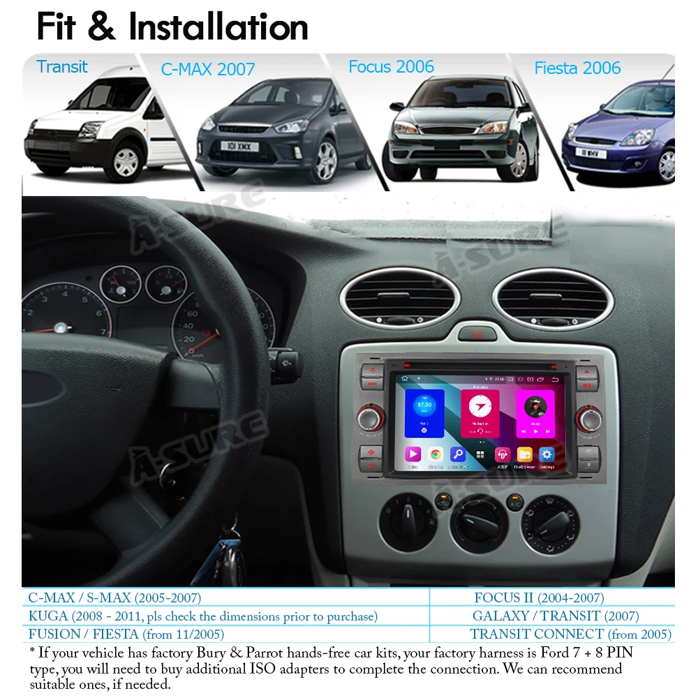 Top A-Sure 2 Din 8 Core 4GB RAM Android 9.0 Car Radio GPS DVD Player Navigation For Ford Transit Galaxy Focus Mondeo Fiesta C-Max 5 Top A-Sure 2 Din 8 Core 4GB RAM Android 9.0 Car Radio GPS DVD Player Navigation For Ford Transit Galaxy Focus Mondeo Fiesta C-Max 5