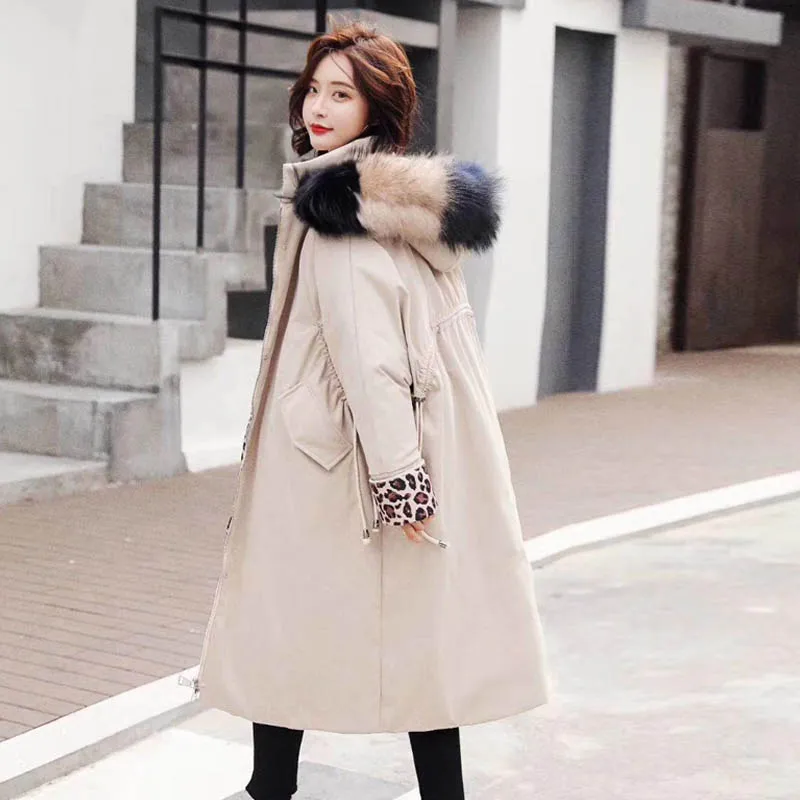 

Winter Women's Down Jacket 2019 Big Natural Raccoon Fur Hooded Women Down Coat White Duck Down Parka Female Warm Long Clothes