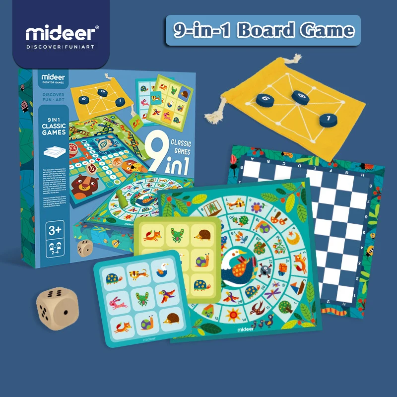 

MiDeer 9-in-1 Board Game Parent-Child Interactive Game Toy Educational Multifunctional Table Game Kid Flying Chess >3Y Gifts