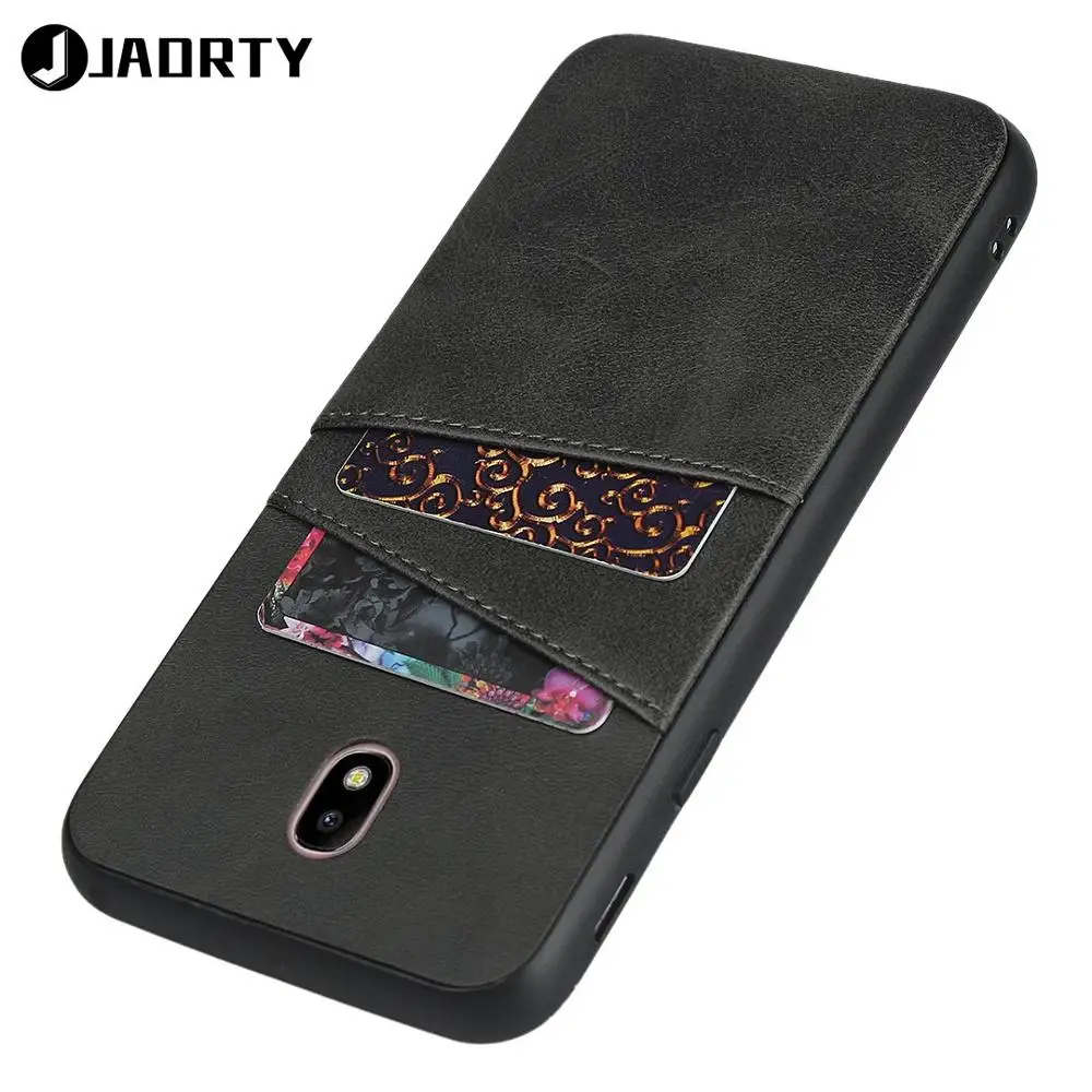 Чехол для мобильного телефона для Samsung Galaxy J3 кожаный силиконовый ударопрочный чехол с карманом для карт