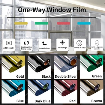 

SUNICE Mirror Window Film Solar Tint Reflective One way Mirror sun block Glass Sticker home window tint 50cmX300cm(20inchX9.8ft)