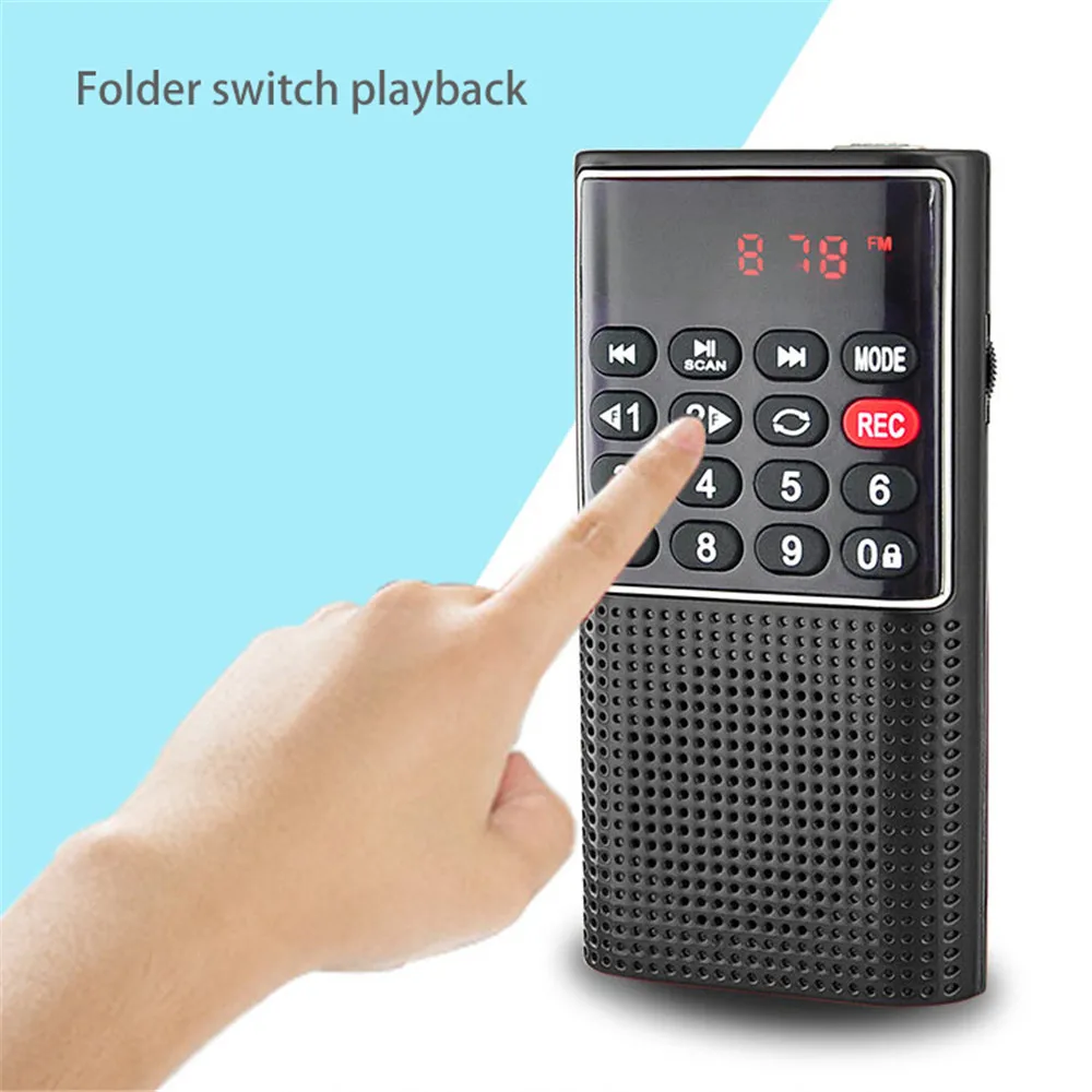 Kebidumei handheld mini rádio portátil fm digital