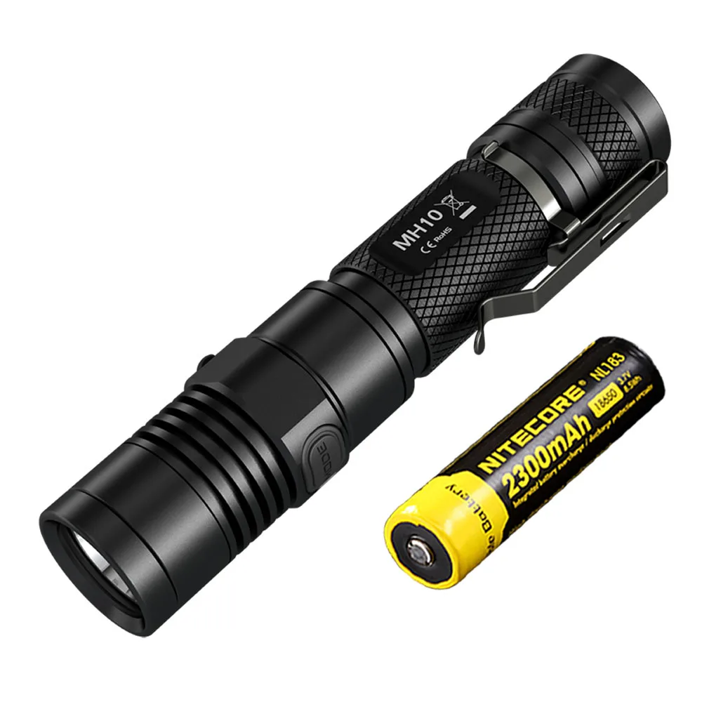 NITECORE MH10 фонарик с USB подзарядкой CREE XM-L2 U2 max 1000 люмен расстояние луча 232 М Спорт на открытом воздухе факел поиск света - Испускаемый цвет: MH10 NL1823