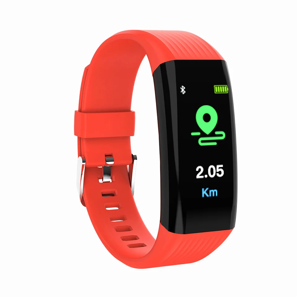 Умные часы B06 с цветным экраном, шагомером, пульсометром, кровяным давлением, монитором сна, фитнес-трекером, смарт-браслетом - Цвет: Red