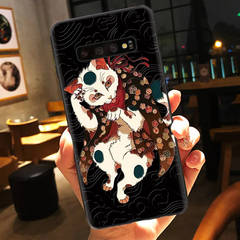 3D Тотем рельефный чехол для Samsung Galaxy A7 A9 S7 край S8 S9 S10 плюс A6 A5 A10 A30 A50 A70 Note 8 9 бант из ленты TPU с изображением - Цвет: yaomao