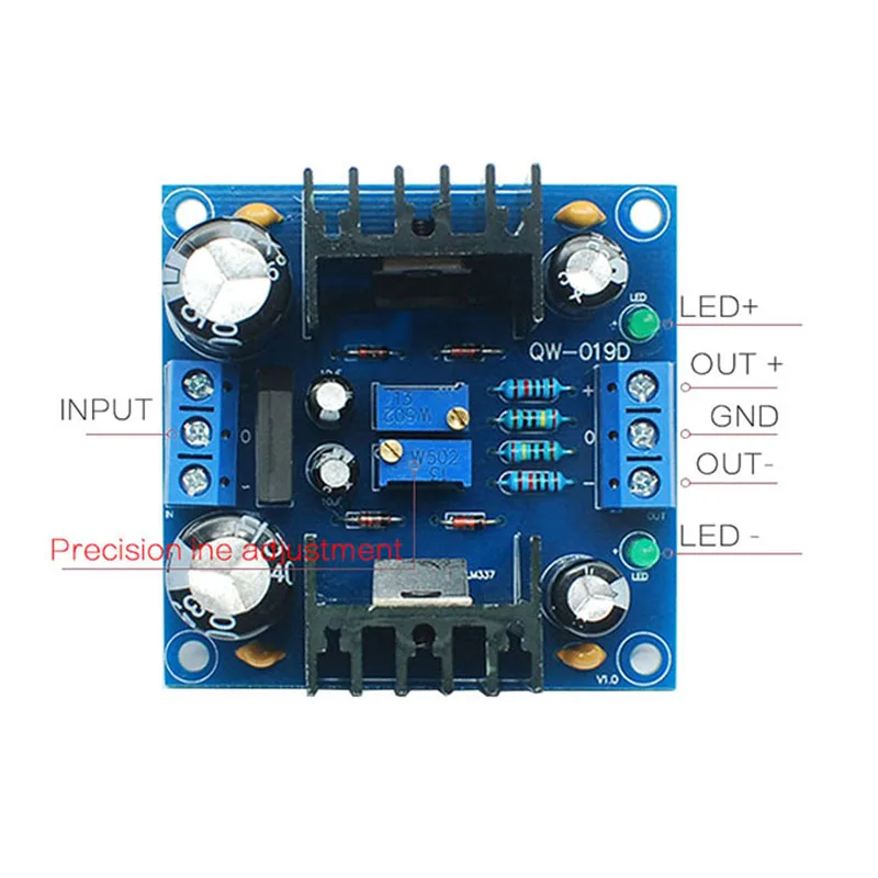 LM317 LM337 положительный и отрицательный двойной блок питания регулируемый Diy Kit