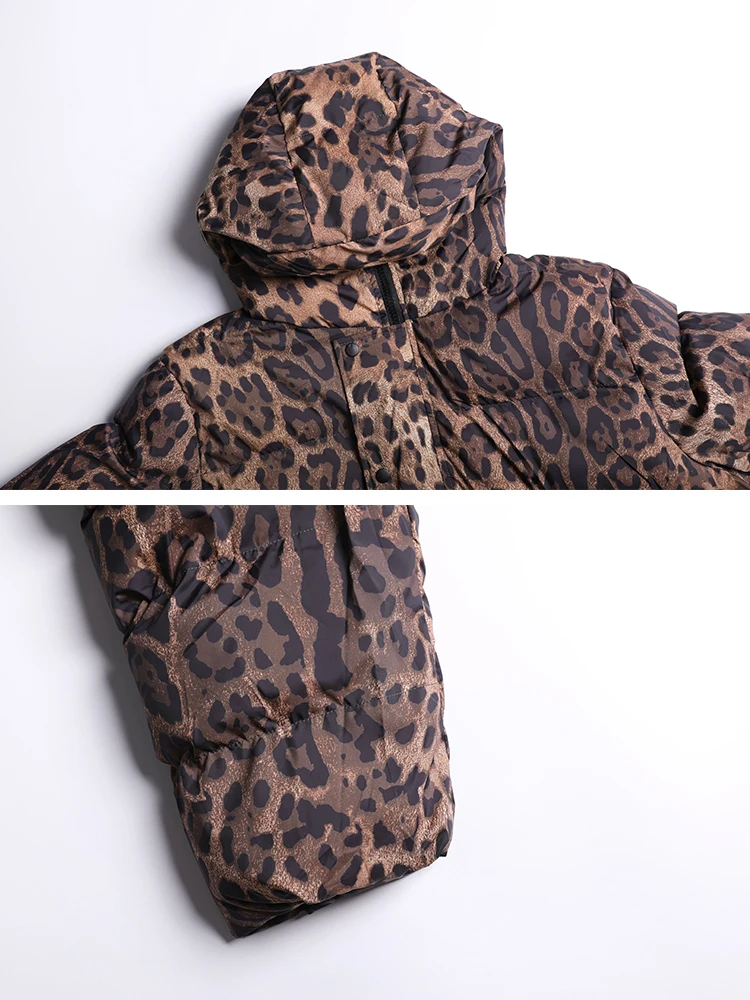 SuperAen Cotton New Warm Parkas Coat Female Loose Pluz Size Winter Thick Leopard Parkas Coat Female Wild Women Clothing