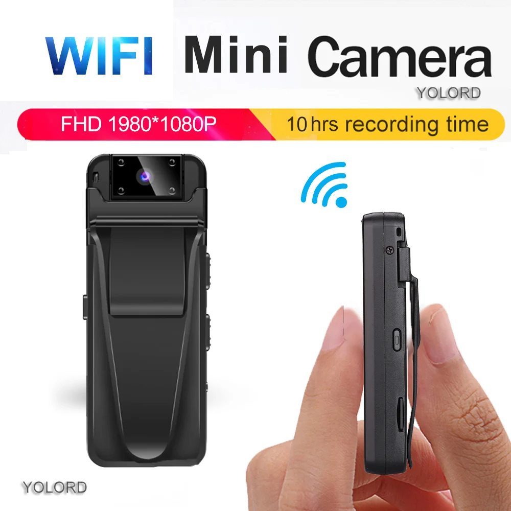 

180 Rotating Camera 1080P Mini FHD Wireless DVR DV HD WiFi Security Cam Night Vision Detection Body Worn Cam Camcorder Video