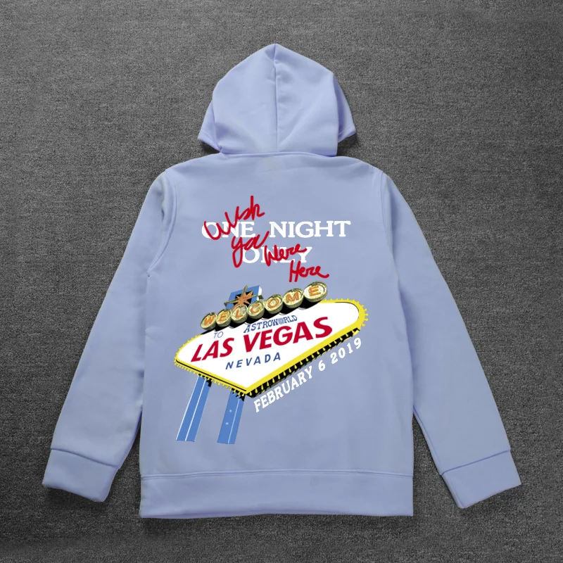19ss с изображением Трэвиса Скотта Astroworld Tour Vegas hoge Kwaliteit Топ быстрого выпуска мужских и женских толстовок
