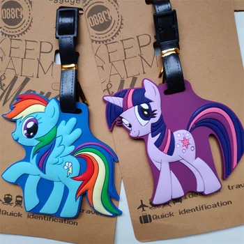 

Kawaii Little Pony Suitcase Luggage Tag Cartoon Horse ID Address Holder Baggage Label GeI bag dentifier Cute Travel Accessories