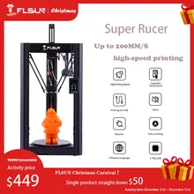FLSUN Super Racer SR – imprimante 3D, 200 mm/s, impression à grande vitesse, pré-assemblage, nivellement automatique, taille de l'écran tactile
