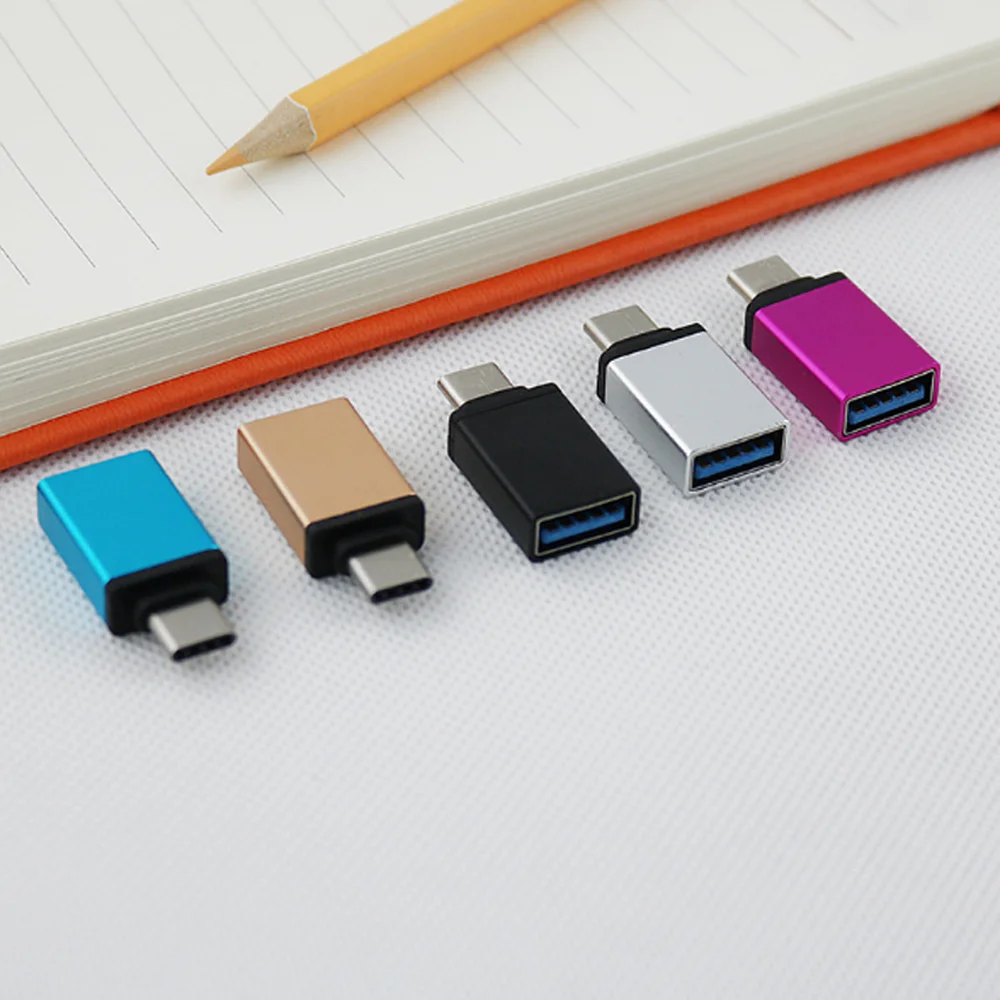 100 шт. USB металлический адаптер для type-C к USB кабели для мобильных телефонов конвертер для huawei для Xiaomi