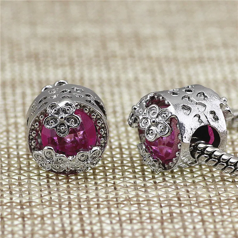 Розовые бусины подходят для pan Charms античный cz сердце Лев DIY изготовления