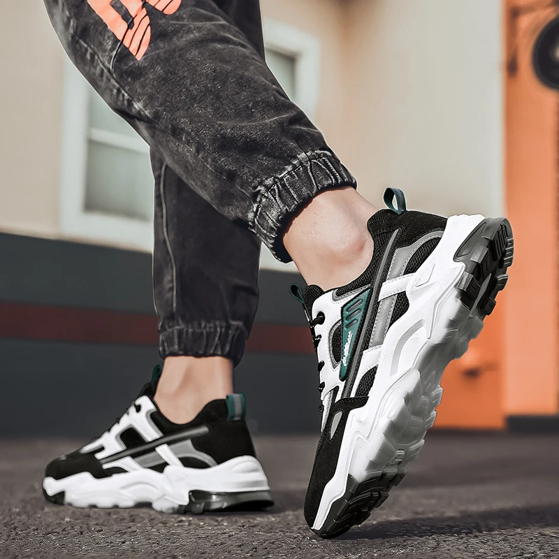 

Новинка, Весенняя мужская повседневная обувь, Папины туфли, дышащие легкие трендовые спортивные туфли на шнуровке для отдыха, мужские модные кроссовки