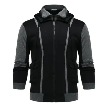 

Autumn Winter Long Sleeve Sport Hoodies Zipper Pullover Solid Men's Clothing Tops