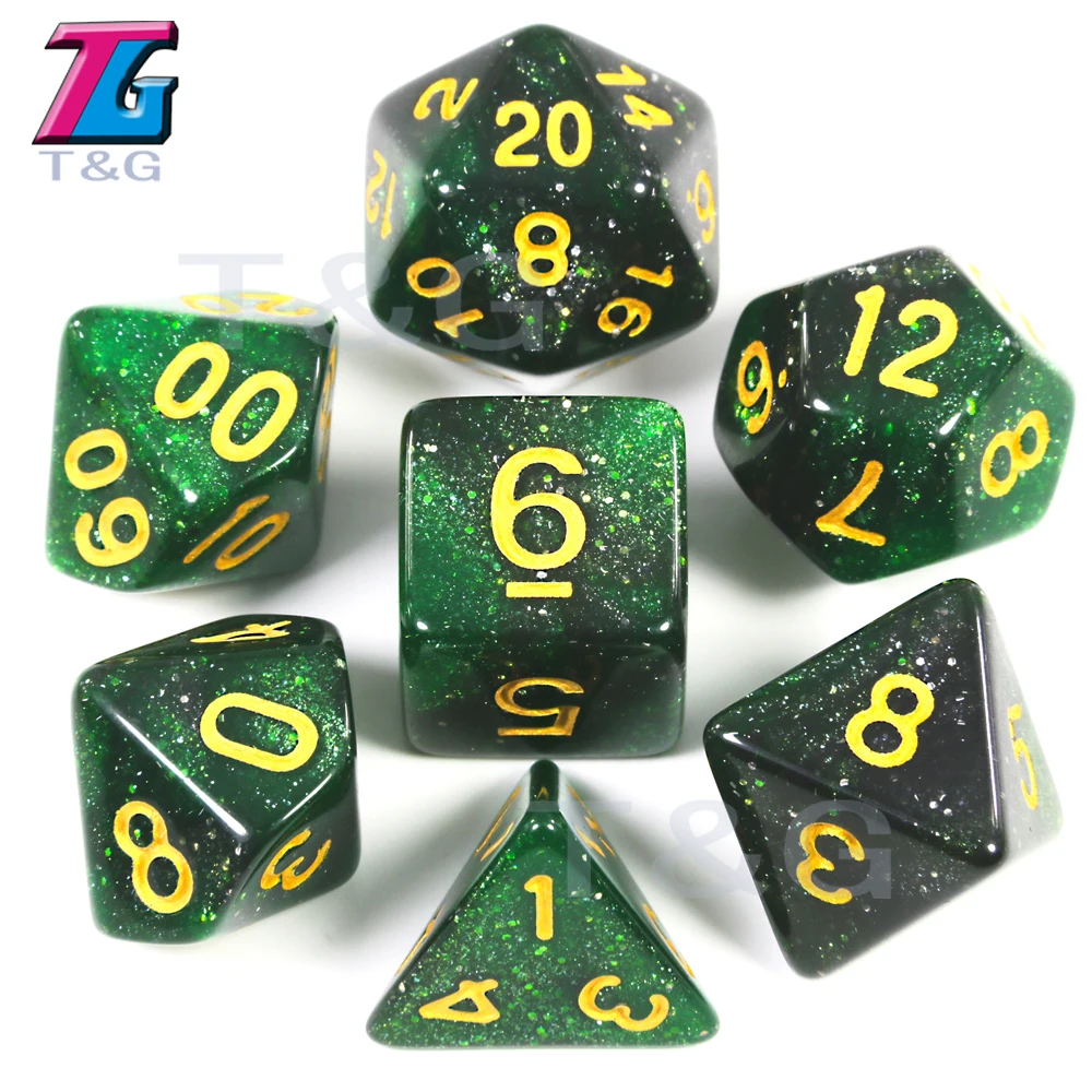 Игральные кости 7 цветов D4 D6 D8 D10 D % D12 D20 отлично подходят для цифровых игр