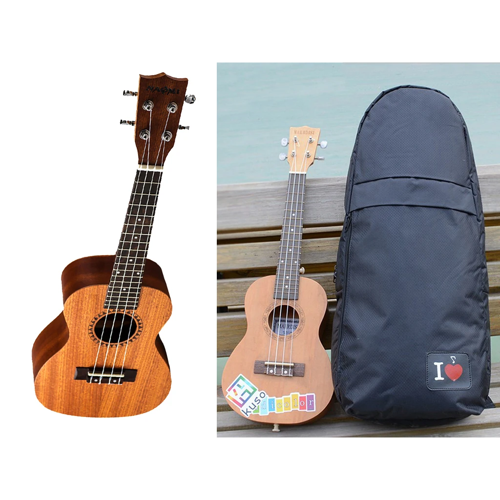 23 дюймов Sapele Ukulele 4 струны с розовой грифовой доской с 21/23 дюймов укулеле мягкий чехол для хранения