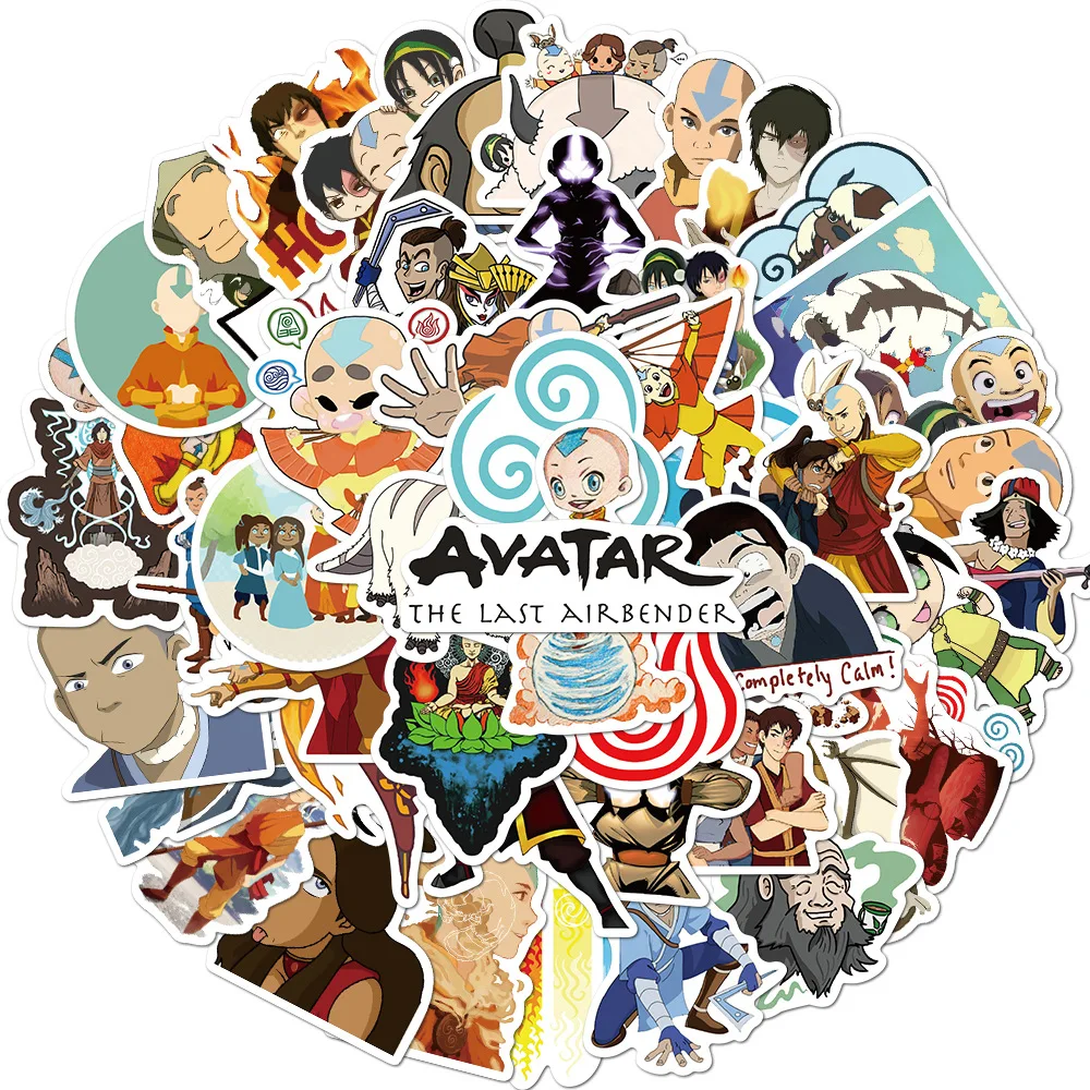 

50PCS Avatar The Last Airbender Anime Stickers Skateboard Fridge Guitar Laptop Motorcycle Luggage Classic Toy Sticker