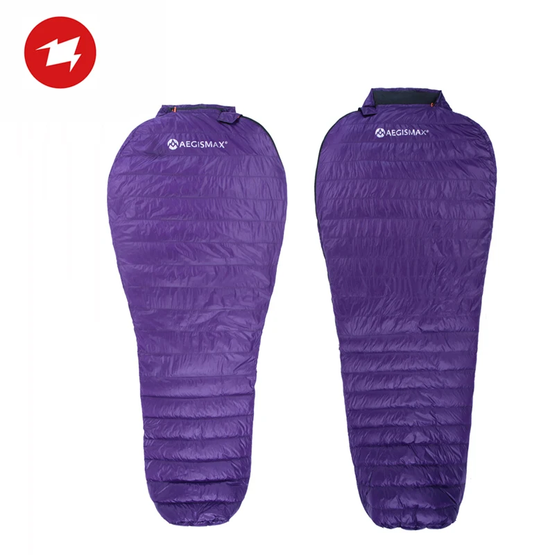 

AEGISMAX Nano purple Outdoor Ultralight Mummy Ultra Dry White Goose Down 700FP Camping Tent Sleeping Bag